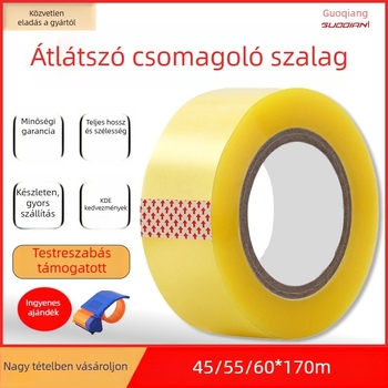 Csomagoló szalag, BOPP filmmel, nyomásérzékeny ragasztóval, vastagság 0.9–2.6 mm, alkalmas gyorslogisztikára