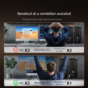 KVM-kapcsoló, modell KVM-10, 1080p, univerzális kompatibilitás, videokonferenciára