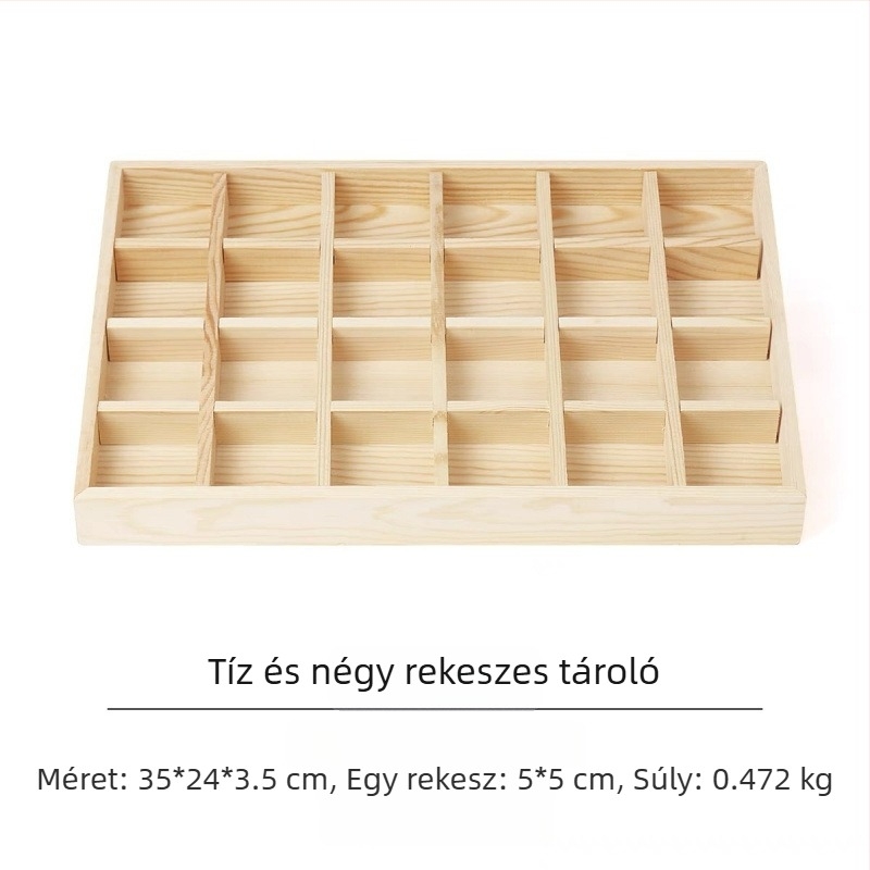 Fából készült ékszer- és gyöngybemutató tálca (Rajzfilm minta, Új kínai stílus, 2L kapacitás)