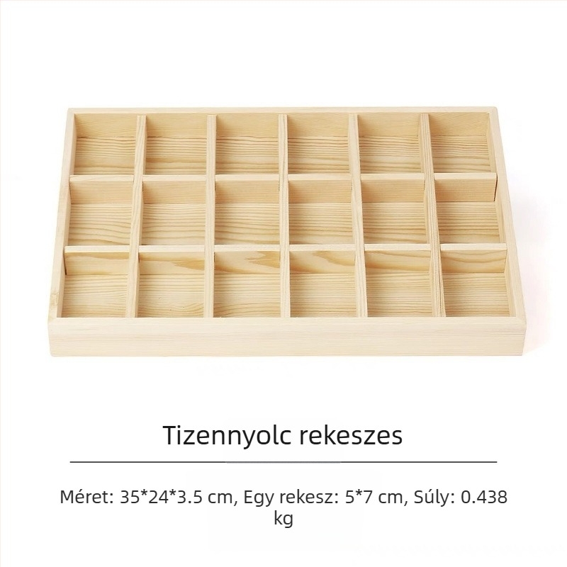 Fából készült ékszer- és gyöngybemutató tálca (Rajzfilm minta, Új kínai stílus, 2L kapacitás)