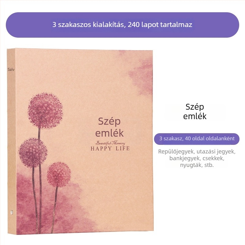 Számlák és nyugta tárolófüzet - Márka: Beautiful; Modell: Storage booklet; Típus: egyoldalas mappa; Anyag: papír; Alkalmazható papírméret: Egyéb