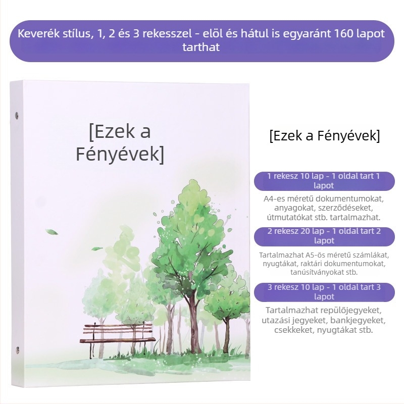 Számlák és nyugta tárolófüzet - Márka: Beautiful; Modell: Storage booklet; Típus: egyoldalas mappa; Anyag: papír; Alkalmazható papírméret: Egyéb