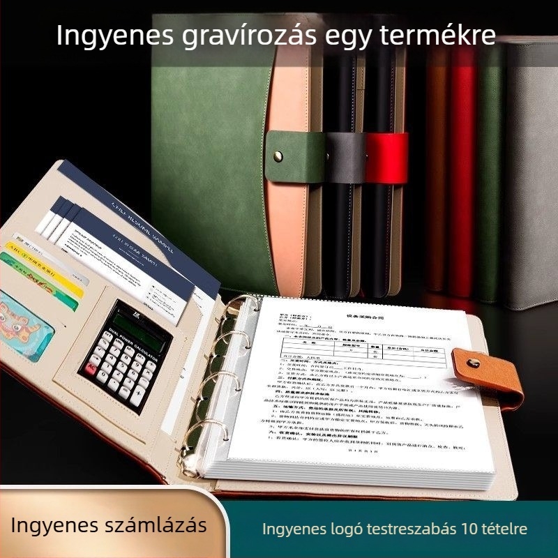 A4 bőr mappa prezentációkhoz és tárgyalásokhoz logónyomtatással