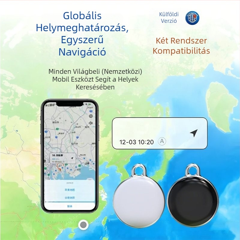 Intelligens helymeghatározó nyomkövető kisállatok számára, Bluetooth, F3 modell, iOS-kompatibilis, vízálló, 100 m hatótávolság