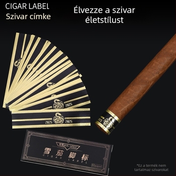 Szivar végvédő dekoratív patch - kézzel készített, hátoldali ragasztóval, műanyag anyag, Kígyóév dizájn, könnyű luxus stílus