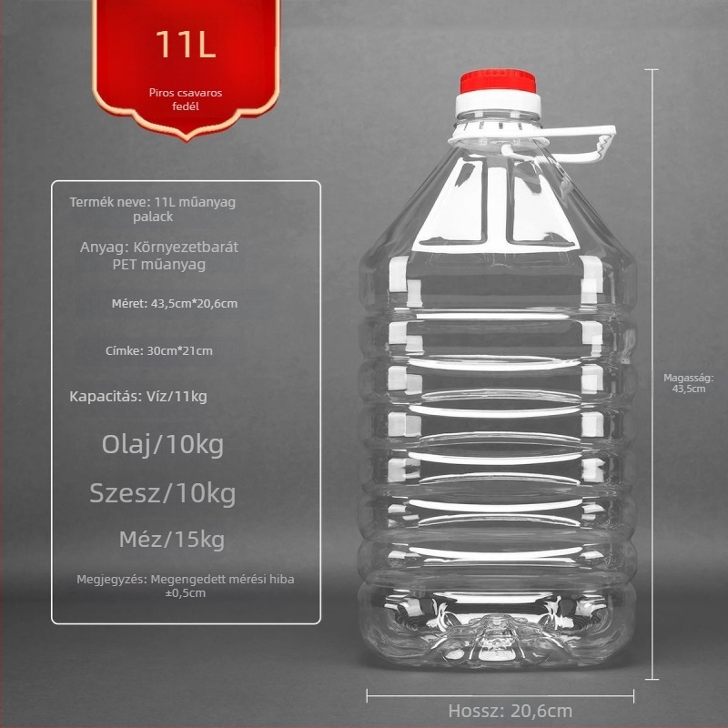 Élelmiszer-minőségű műanyag olajtartály, vastag falú, automatikus nyitás-zárás fedéllel