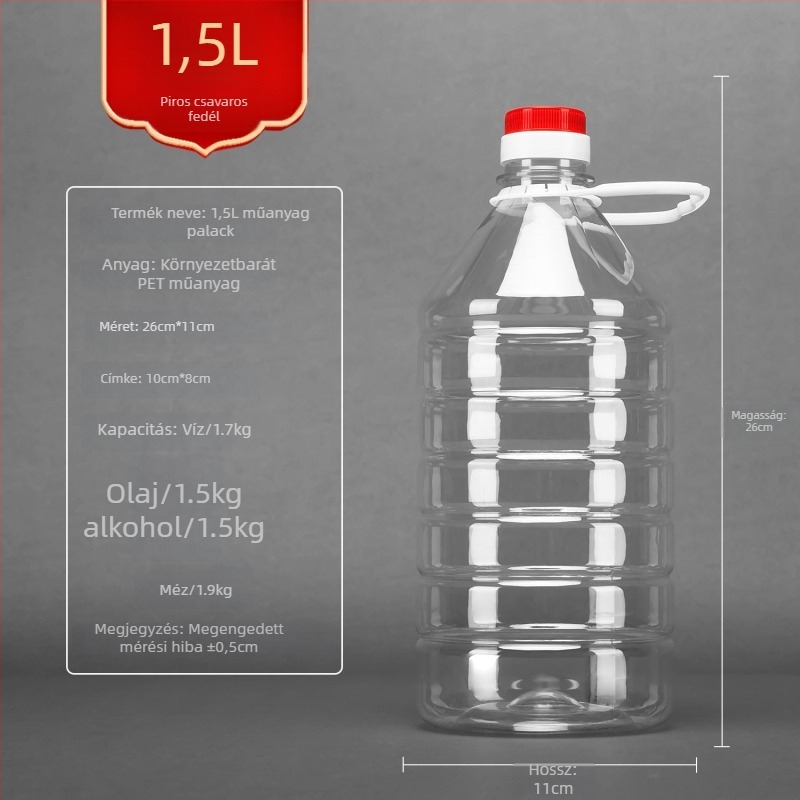 Élelmiszer-minőségű műanyag olajtartály, vastag falú, automatikus nyitás-zárás fedéllel