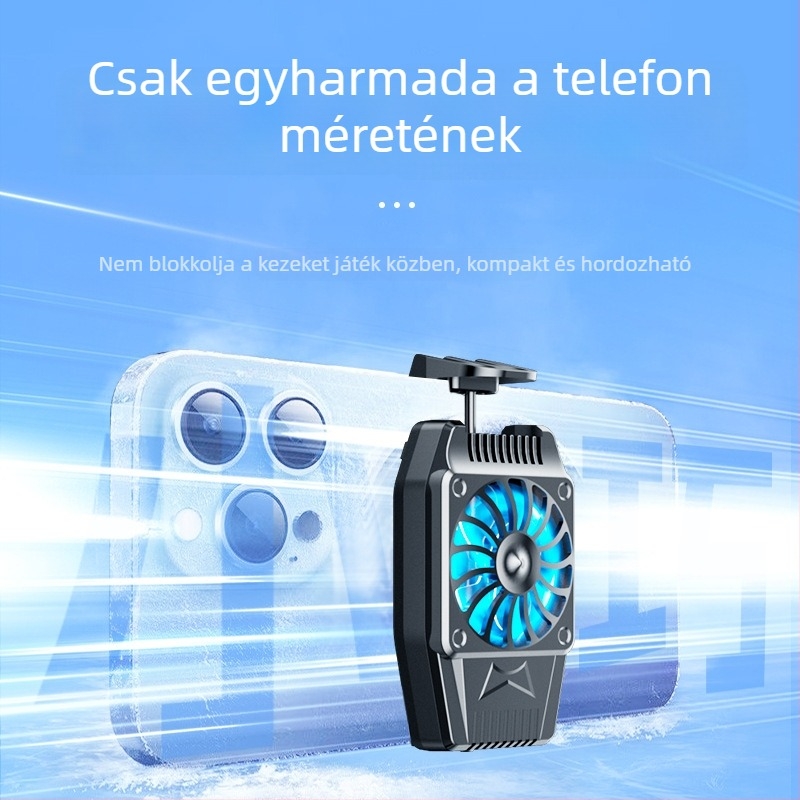 H15 mobiltelefon hűtő, légáramlatos hűtés és akkumulátor, három sebesség szabályozás, gyors hűtés, érintőképernyős telefonokhoz
