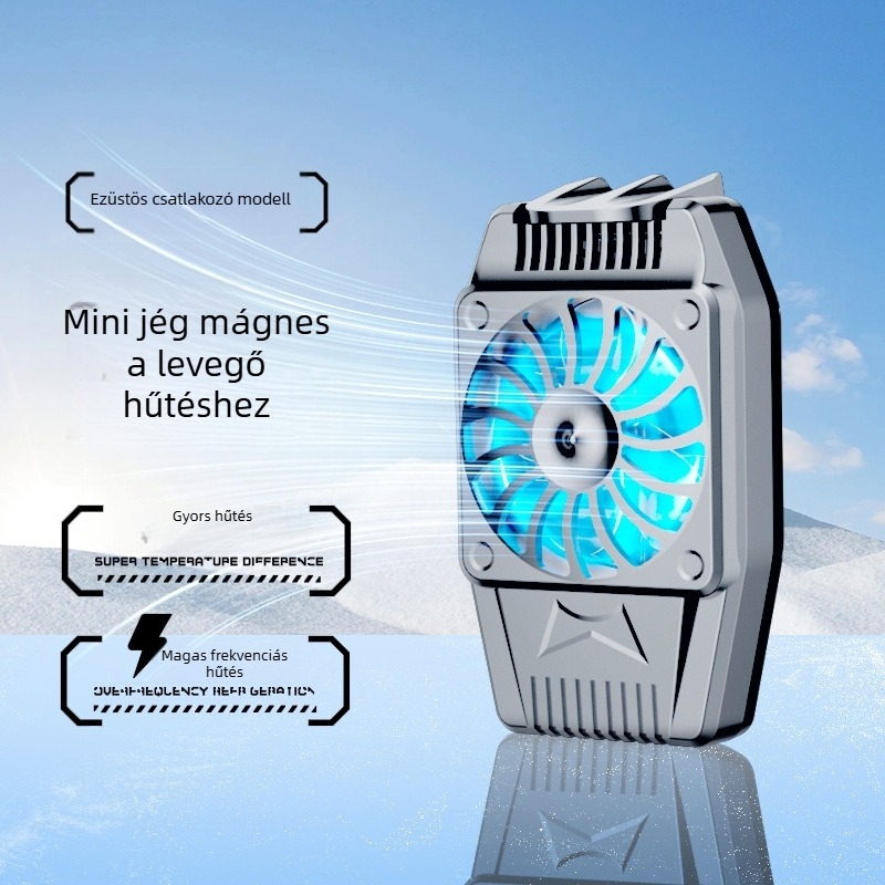 H15 mobiltelefon hűtő, légáramlatos hűtés és akkumulátor, három sebesség szabályozás, gyors hűtés, érintőképernyős telefonokhoz