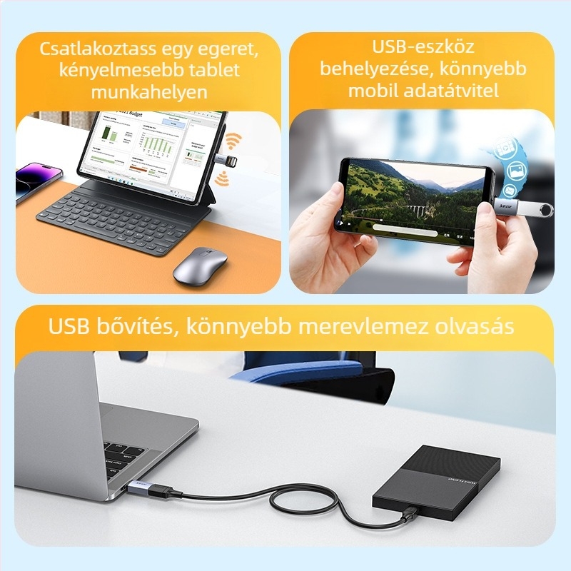 USB-C OTG adapter okostelekre és tabletekre, USB 3.2, Type-C 3.0, modellek T-G160/T-G161/T-G162/T-G163, Jasoz Jesson