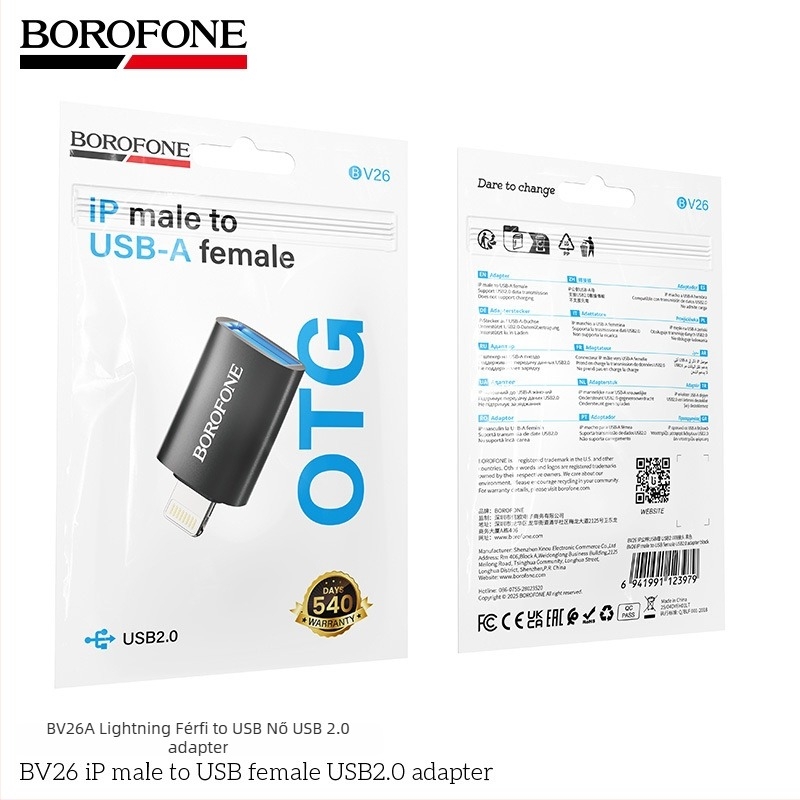 BOROFONE BV26A Újratölthető iP férfi - Type-C női adapter