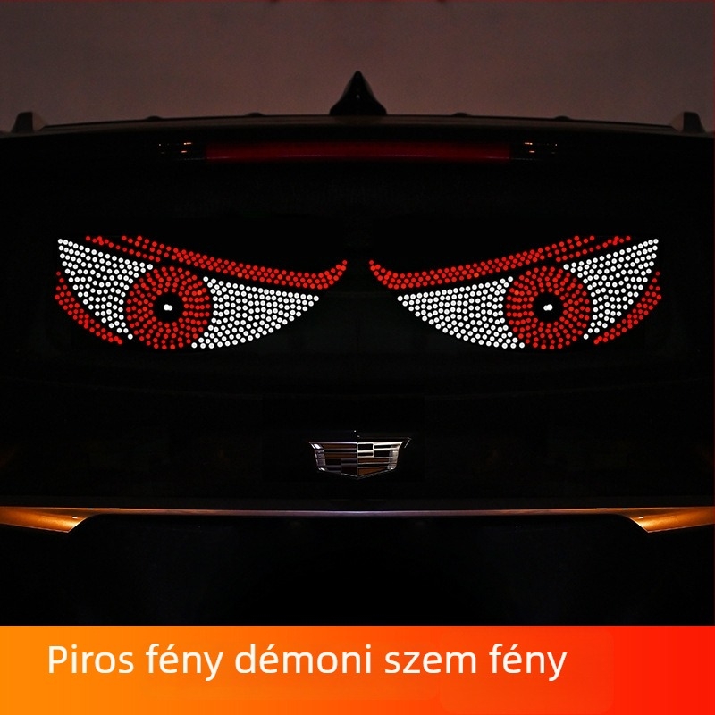 Démon szem LED kijelző autóhoz, akril, XS1, USB-tápellátás 5V 1W, első és hátsó ablakokra ragasztóval