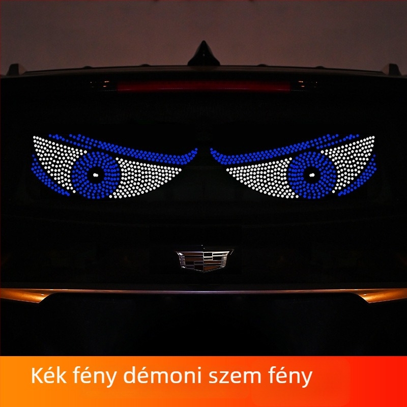 Démon szem LED kijelző autóhoz, akril, XS1, USB-tápellátás 5V 1W, első és hátsó ablakokra ragasztóval