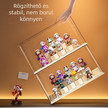 Figurák tároló doboza fedéllel, stohoválható kivitel, PP anyag, kapacitás 12