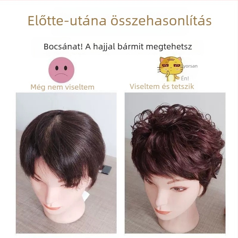Női volumentartó paróka – magas hőmérsékletű szálak, festés hő nélkül