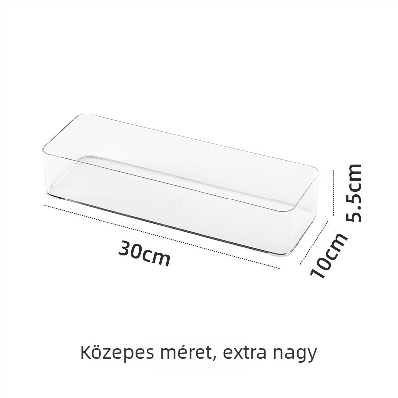 Fiók rendező doboz SF-2120, PET műanyag, 1 literes kapacitás, irodai és konyhai fiókok rendezője, átlátszó