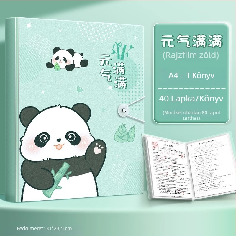 A4-es mappa dokumentumokhoz és kottaívekhez átlátszó betétekkel, PP anyag, 60 oldal, 0.55 mm vastagság, Slow Work