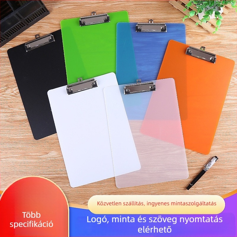 PP műanyag lemezcsipesz, erős kettős klipsz tervezés, A4 mappákhoz, lemez vastagsága 1,3 mm