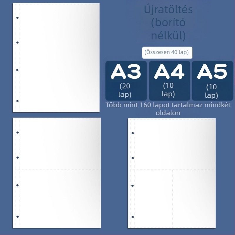 Tanúsítványgyűjtő könyv, műanyag, 3-lyukas, márka youka, modell 0526, 40 oldal