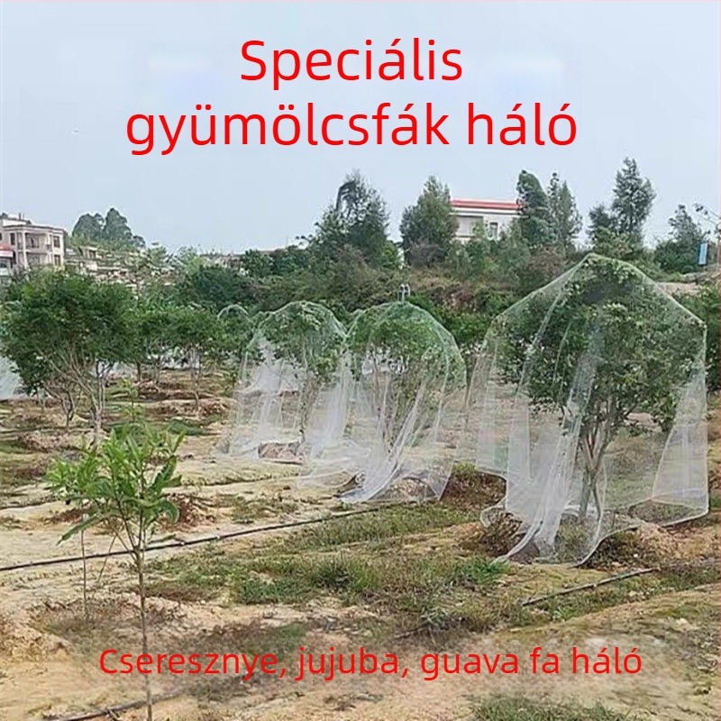 Madárvédő háló gyümölcsfákhoz, cseresznyéhez, szőlőhöz és zöldségekhez; nejlon háló 2 cm lyukakkal