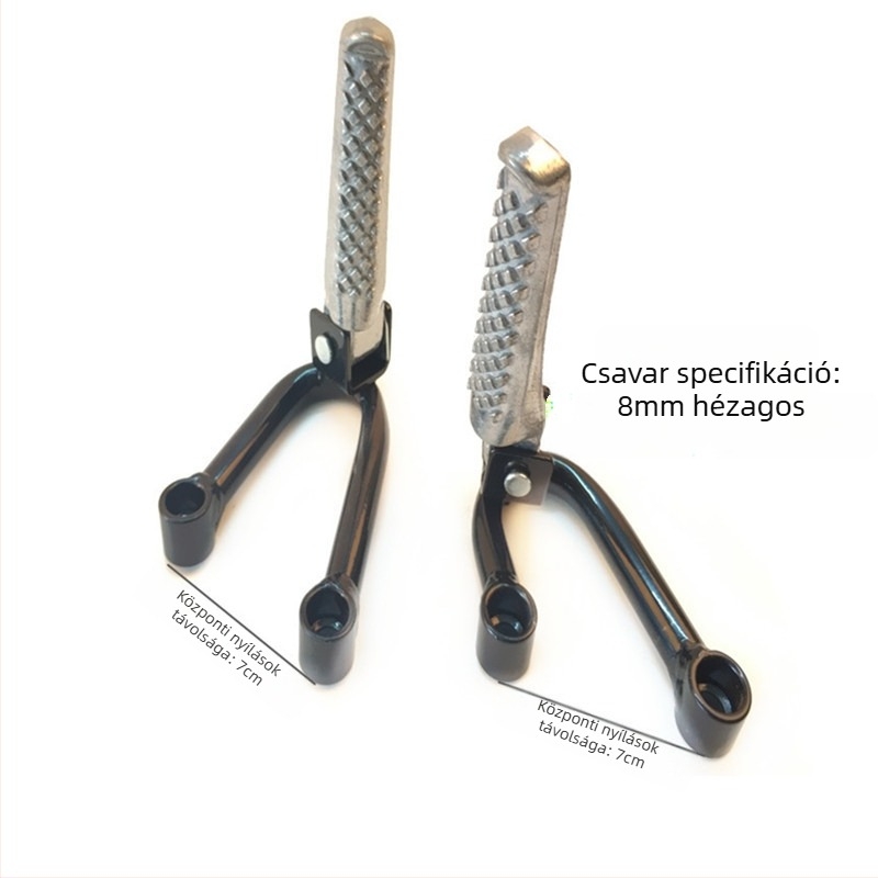 Elülső pedálok alumíniumötvözetből és megerősített hátsó pedállemez CQR terepmotorhoz, felület sütőben festve