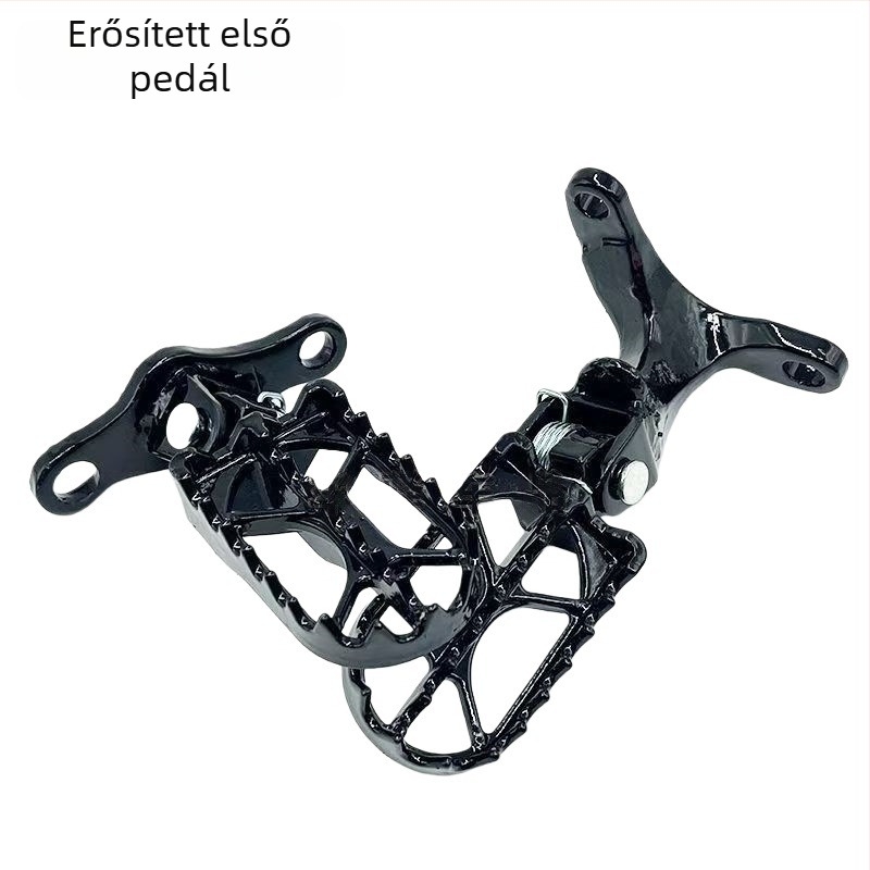 Elülső pedálok alumíniumötvözetből és megerősített hátsó pedállemez CQR terepmotorhoz, felület sütőben festve