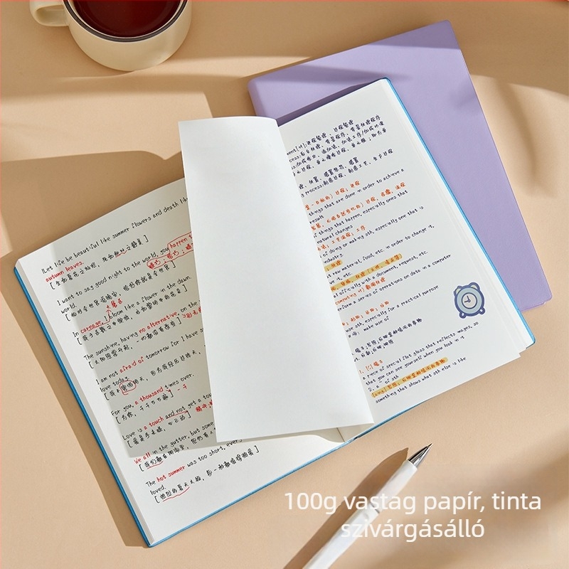 PU borítós jegyzetfüzet, kötés lineáris montázzsal, 100 g fehér papír, több mint 200 oldal, minimalist üzleti stílus