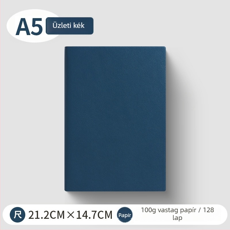 PU borítós jegyzetfüzet, kötés lineáris montázzsal, 100 g fehér papír, több mint 200 oldal, minimalist üzleti stílus