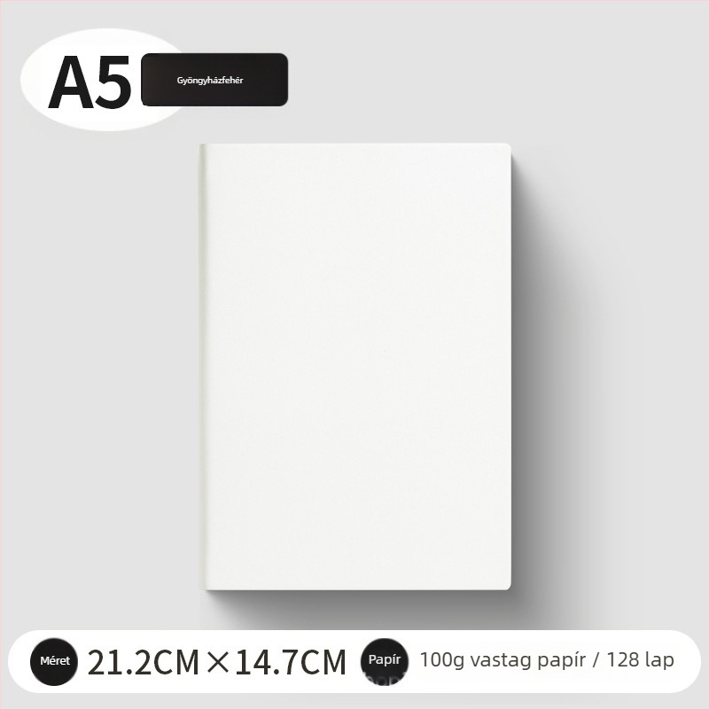PU borítós jegyzetfüzet, kötés lineáris montázzsal, 100 g fehér papír, több mint 200 oldal, minimalist üzleti stílus