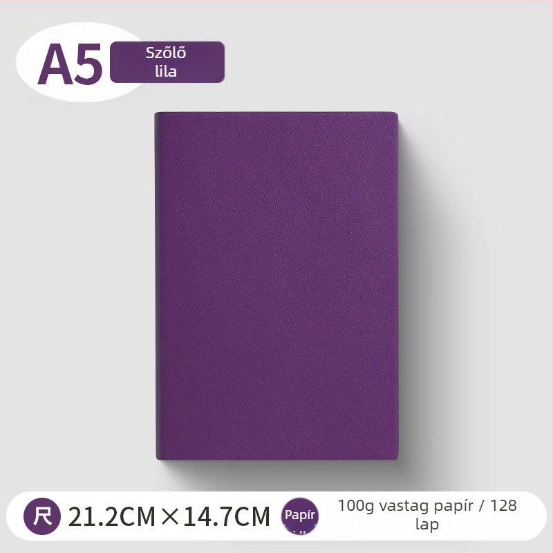 PU borítós jegyzetfüzet, kötés lineáris montázzsal, 100 g fehér papír, több mint 200 oldal, minimalist üzleti stílus