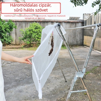 Kaixiu hús szárító háló, lélegző hálóval; összecsukható és visszahúzható; egyrétegű szárító kosár; 50 darabos csomag