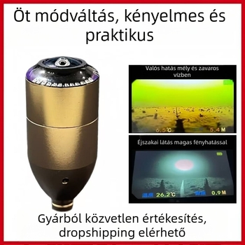 Horgászsonár kamera – ötvözet test, több mód, mélyvízi éjszakai látás, hőmérséklet mérés