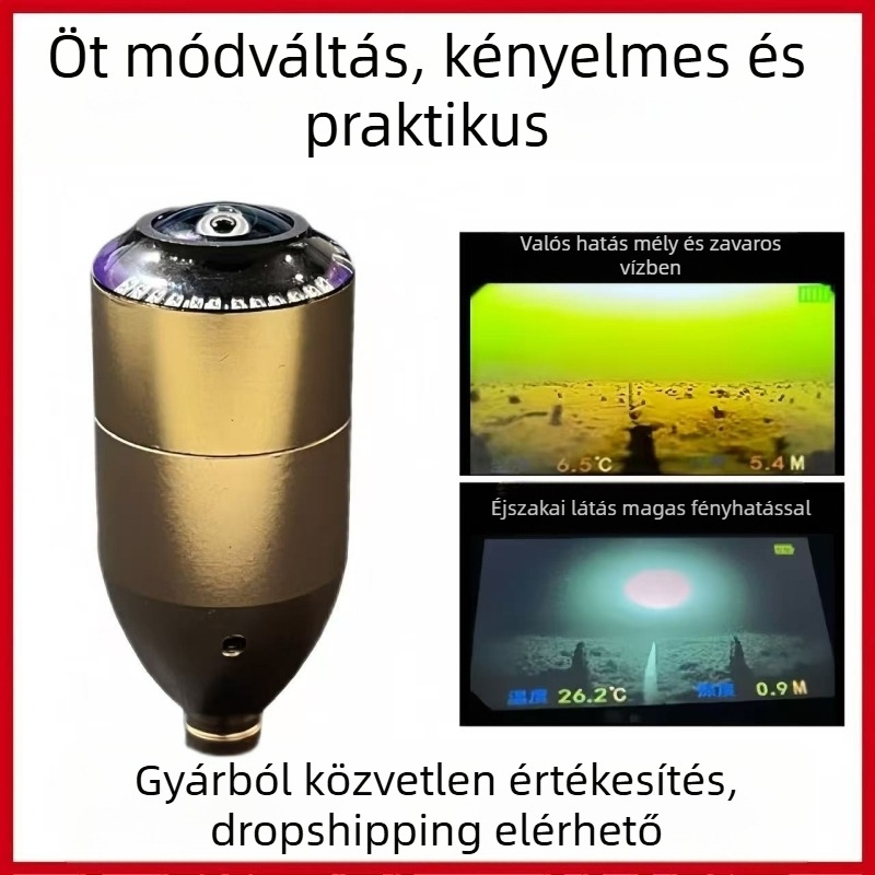 Horgászsonár kamera – ötvözet test, több mód, mélyvízi éjszakai látás, hőmérséklet mérés