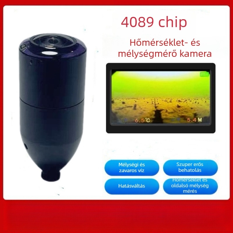 Horgászsonár kamera – ötvözet test, több mód, mélyvízi éjszakai látás, hőmérséklet mérés