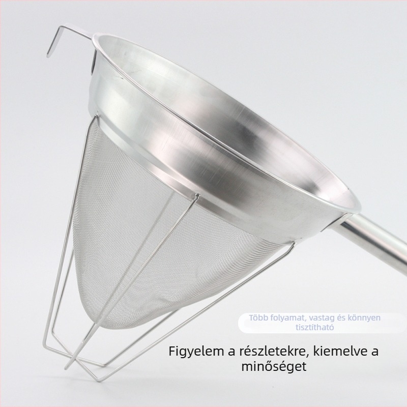 304 rozsdamentes acélból készült kónikus hálószűrő egy kampóval, modern minimalist design, testreszabás elérhető