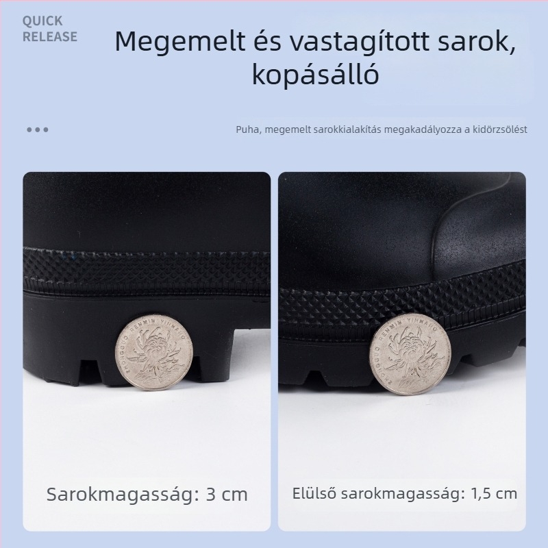Magas esőcsizmák, csúszásmentes és kopásálló kivitelben, minden évszakban használható, munkahelyekre és autómosásra.