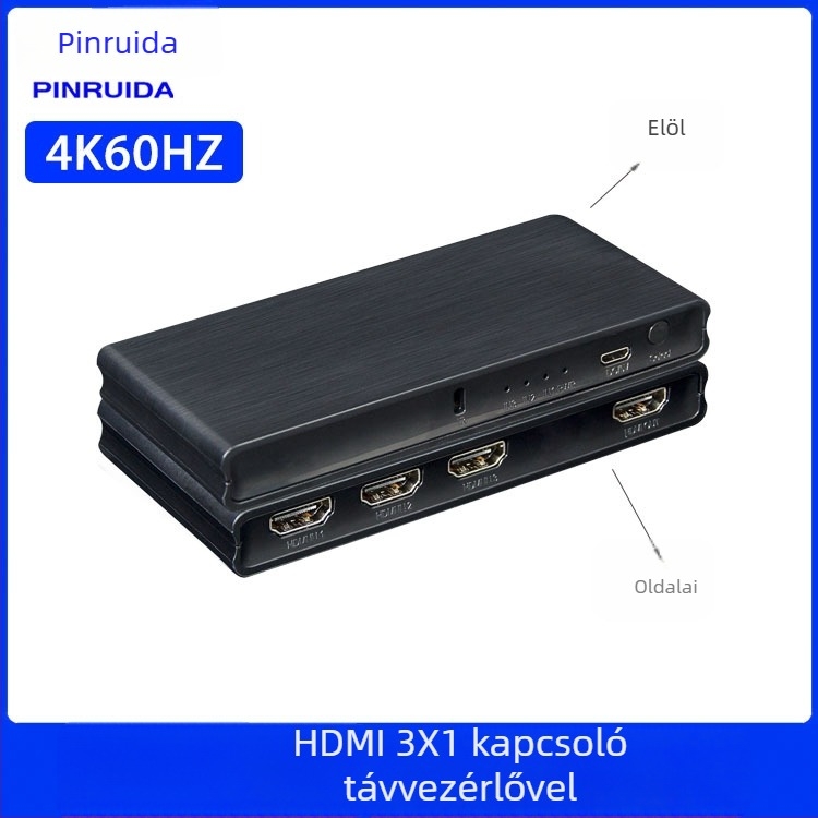 HDMI kapcsoló/elosztó, bemenetek 3x1/4x1/5x1, 1080P, HDMI interfész, televíziós vonalhoz