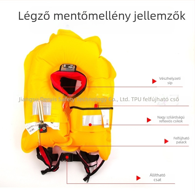 DRESEA hordozható, kompakt felfújható mentőmellény autóba szerelhető, felnőttek számára, nagy úszóerővel