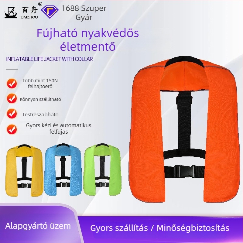 Felfújható mentőmellény, nagy úszóerővel, márka Hundred Boats, modell Inflatable Life Jacket, Jiangsu, Kína, testreszabható