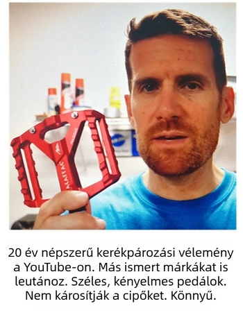 Hegyi kerékpárhoz lapos pedál – alumínium ötvözet, szélesített csúszásmentes felület, modell SMS-0.1, tömeg 400 g