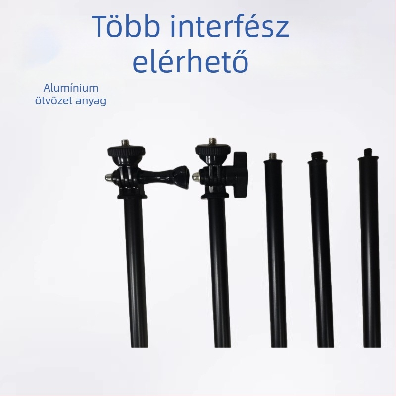 Kemping sátorhoz használható teleszkópos alumínium ötvözetből készült selfie állvány, 2–5 részes állítható, logó nyomtatás elérhető