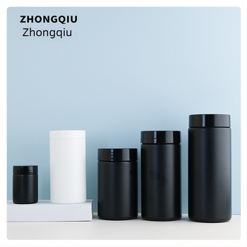 HDPE szélesnyílású műanyag üveg por alapú étrend-kiegészítőkhöz, élelmiszer-minőségű zárás és szitanyomtatott címkék