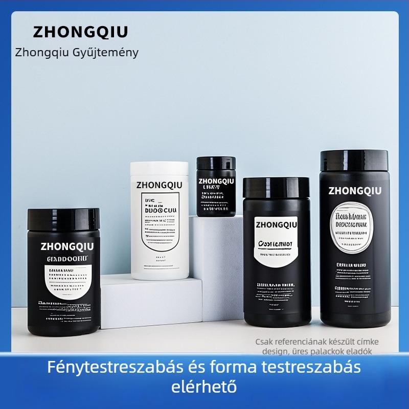 HDPE szélesnyílású műanyag üveg por alapú étrend-kiegészítőkhöz, élelmiszer-minőségű zárás és szitanyomtatott címkék