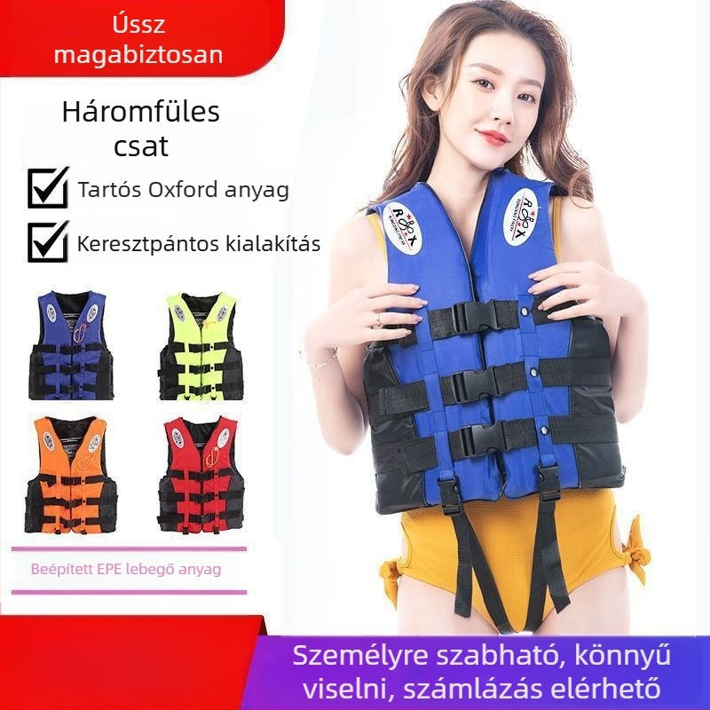 Felnőtt tengeri mentőmellény nagy felhajtóerővel, hordozható sznorkelezéshez és horgászathoz