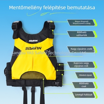 Habból készült mentőmellény, hordozható horgász mellény csónakhoz, könnyű, modell Ys-pmjsy, testreszabható