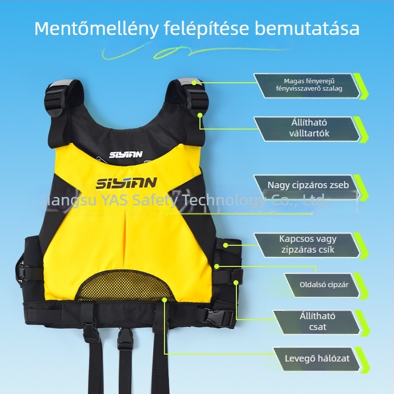 Habból készült mentőmellény, hordozható horgász mellény csónakhoz, könnyű, modell Ys-pmjsy, testreszabható