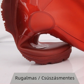 Yaxing márkájú férfi magas esőcsizmák — PVC felsőrész, műanyag talp, csúszásmentes, négy évszakas, ipari/bányászati esőcsizma, kerek orr, alacsony sarok (1–3 cm)