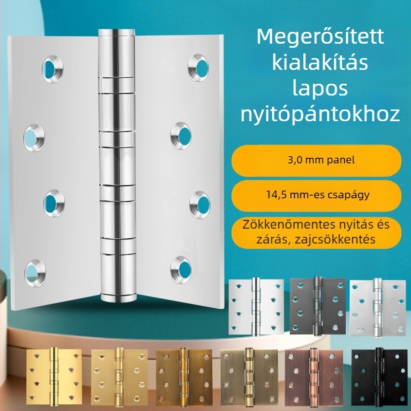 Rozsdamentes acél csapágyas zsanér, csendes működés, polírozott felület, modern minimalist dizájn