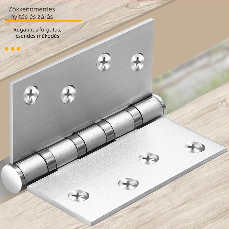 Rozsdamentes acél csapágyas zsanér, csendes működés, polírozott felület, modern minimalist dizájn