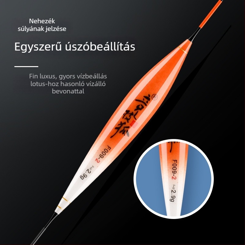 Competitive Fox rendkívül vastag farokkal és nagy fejjel rendelkező, nagy láthatóságú horgászúszó, nagy érzékenységgel